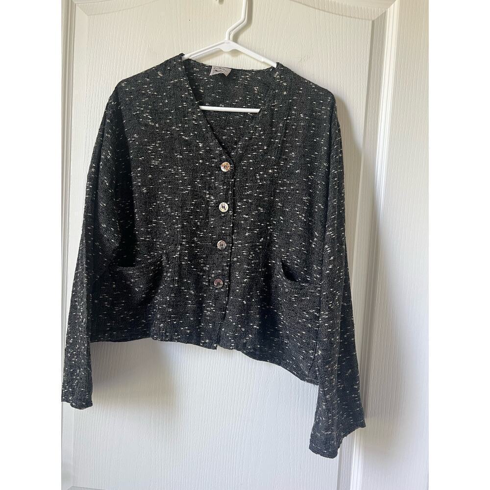 🌼🌼🌼La Bottega di brinella short waisted linen blend jacket, size l🌼🌼🌼
